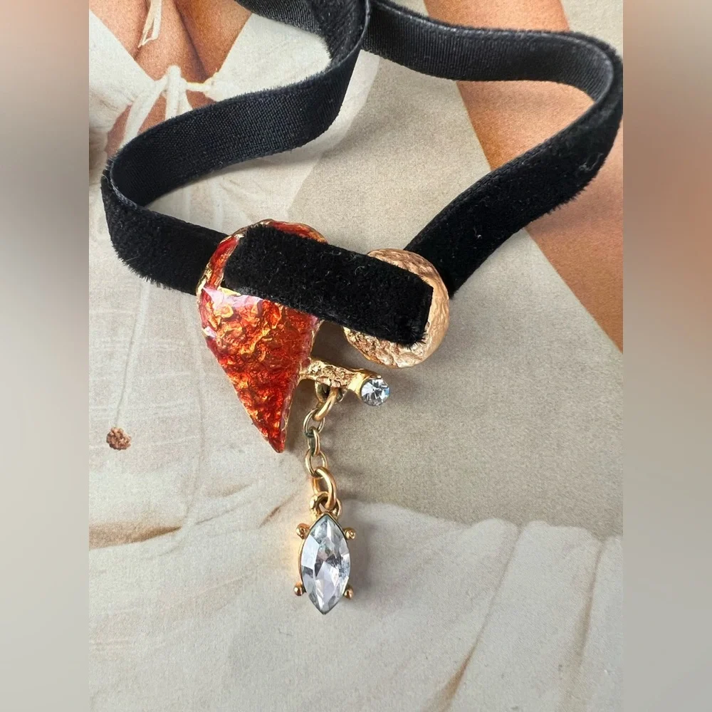 Christian Lacroix vintage heart rare set earrings + necklace